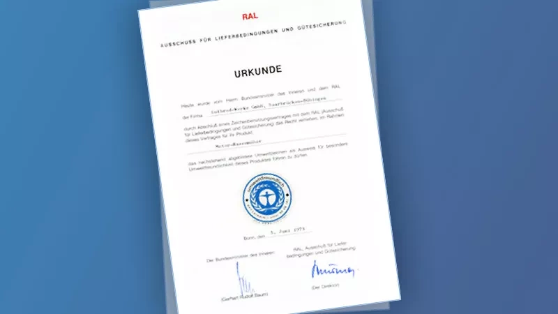 Urkunde von RAL